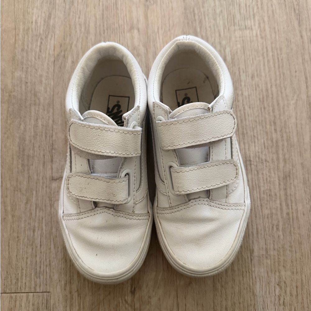 Vans Kids White Velcro Sneakers